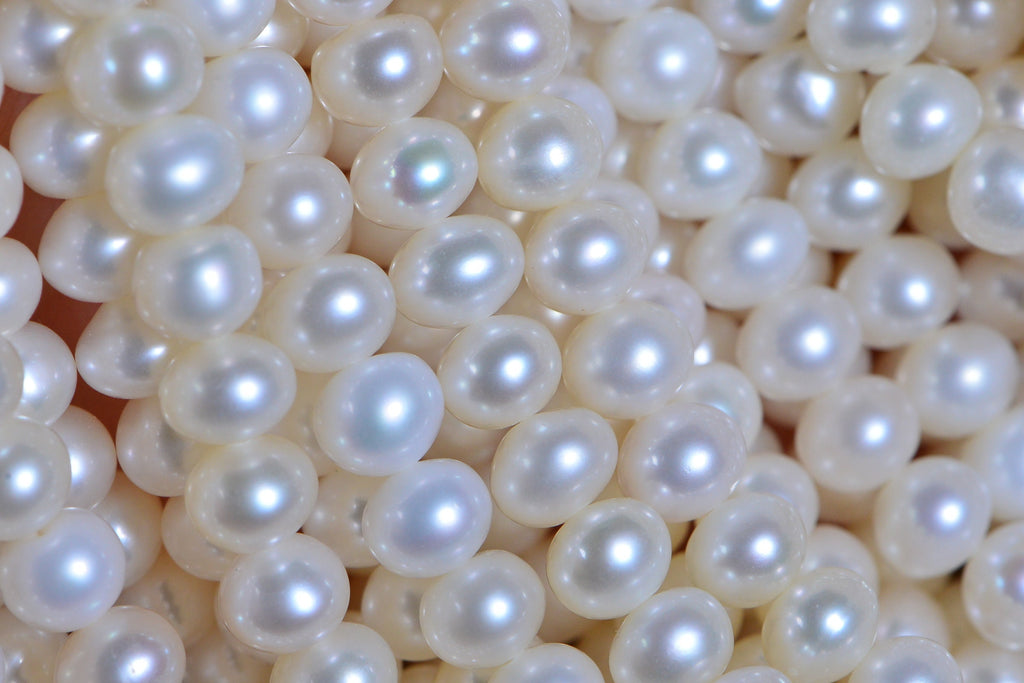 AAA White Freshwater Pearl Strand: 5.5mm Rondelle Beads