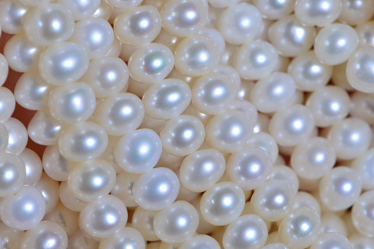 AAA White Freshwater Pearl Strand: 5.5mm Rondelle Beads