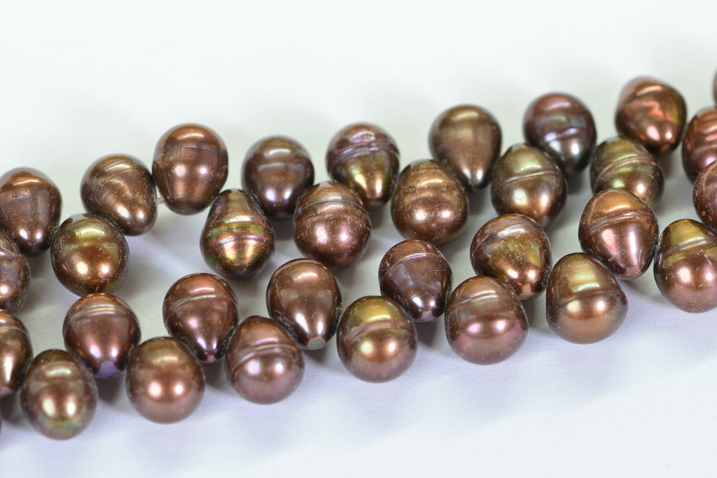 Reddish Brown Freshwater Pearl Strand: 6-8mm Jewelry Making Supplies