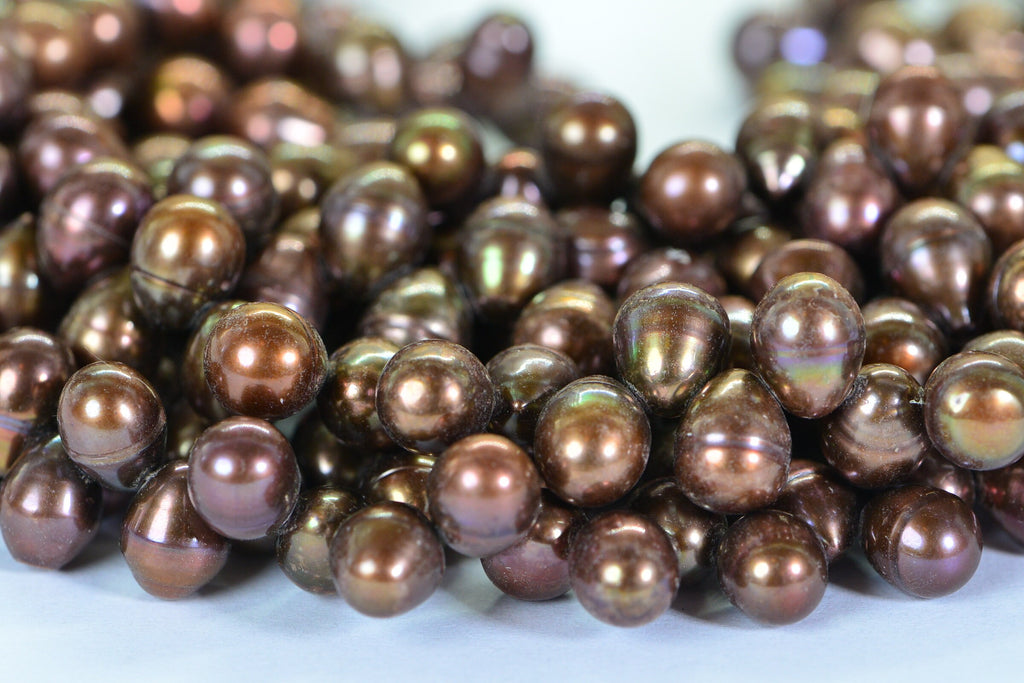 Reddish Brown Freshwater Pearl Strand: 6-8mm Jewelry Making Supplies