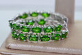 Chrome Diopside Sterling Silver Hoop Earrings: Natural Gemstone Hinged Hoops