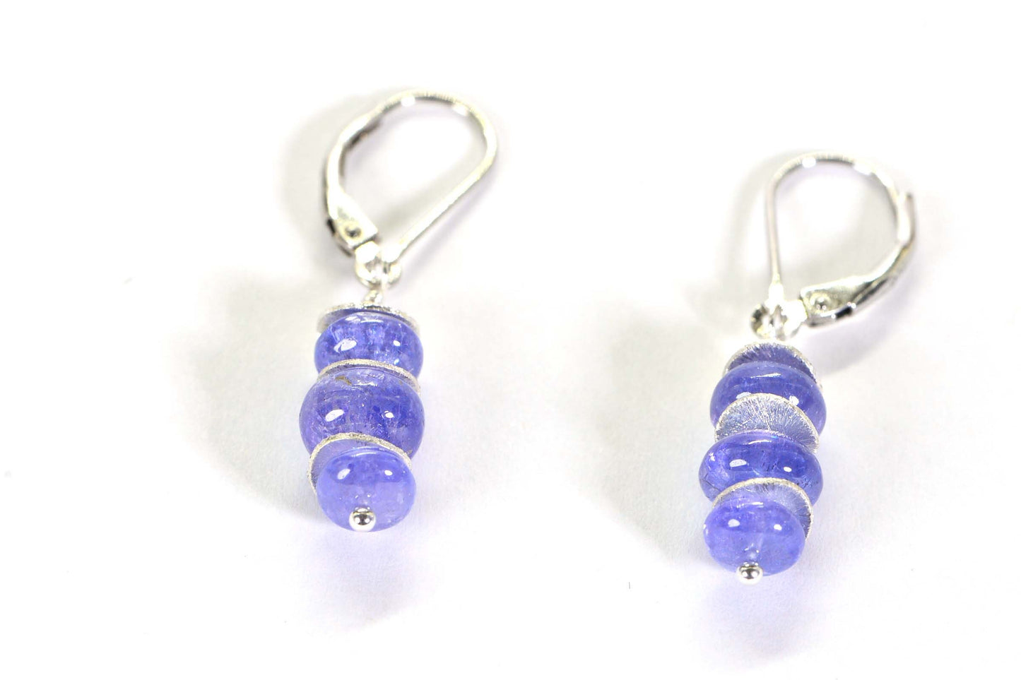 Tanzanite Drop Earrings: Sterling Silver Wire Wrapped Birthstone Jewelry