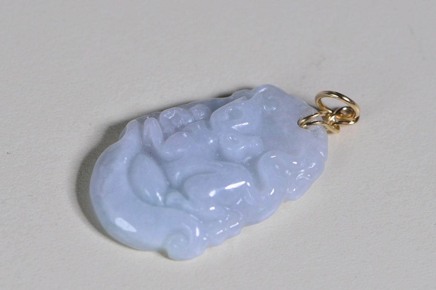 Jade Rat Amulet Necklace: Burmese Jadeite Zodiac Pendant, 14K Gold