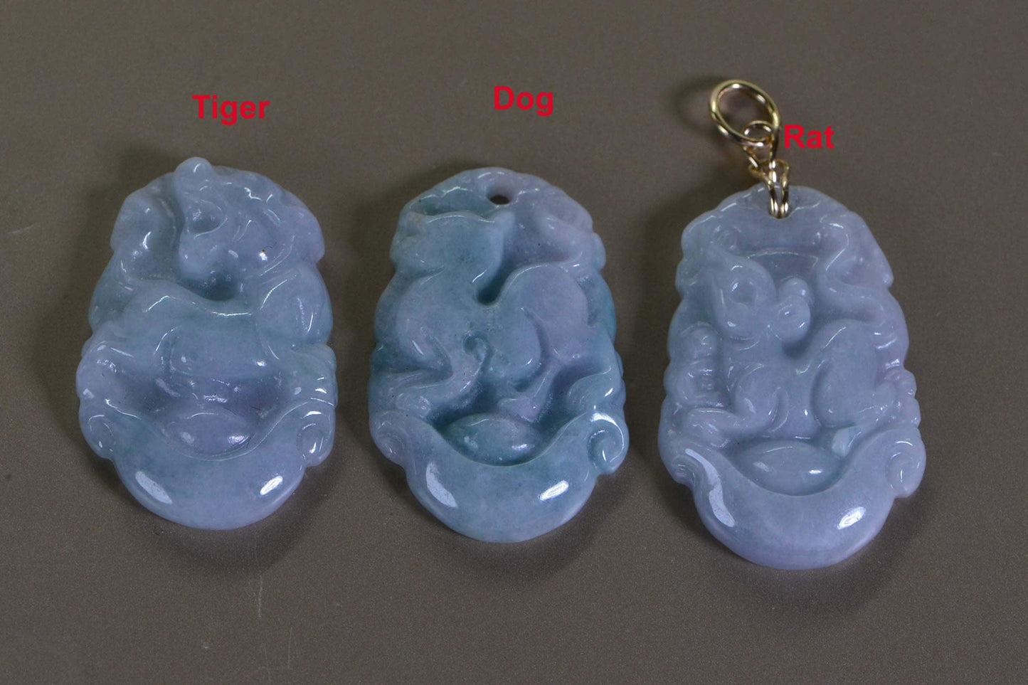 Jade Dragon Amulet Necklace: Burmese Jadeite, 14K Gold Wire