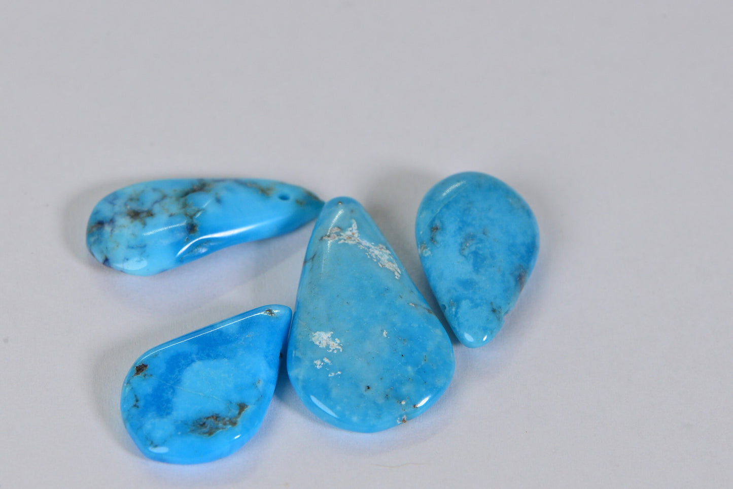 Sleeping Beauty Turquoise Teardrop Beads: Natural Arizona Gemstones
