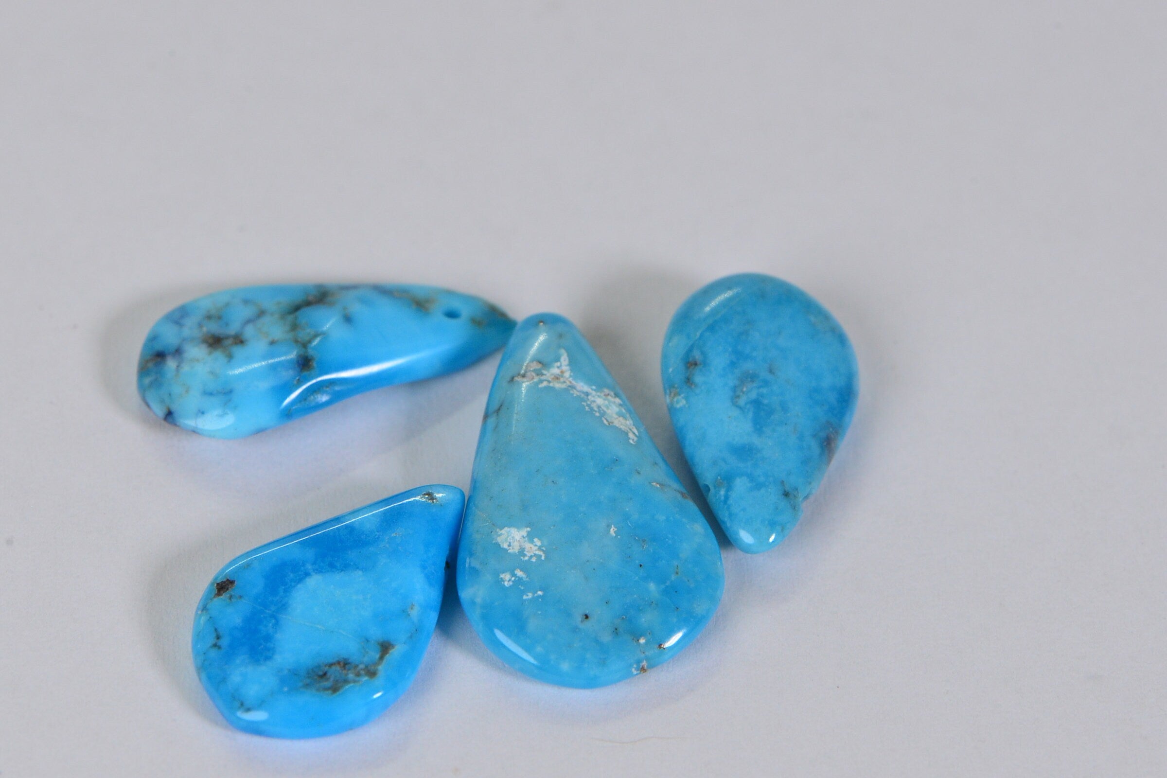 Sleeping Beauty Turquoise Teardrop Beads: Natural Arizona Gemstones