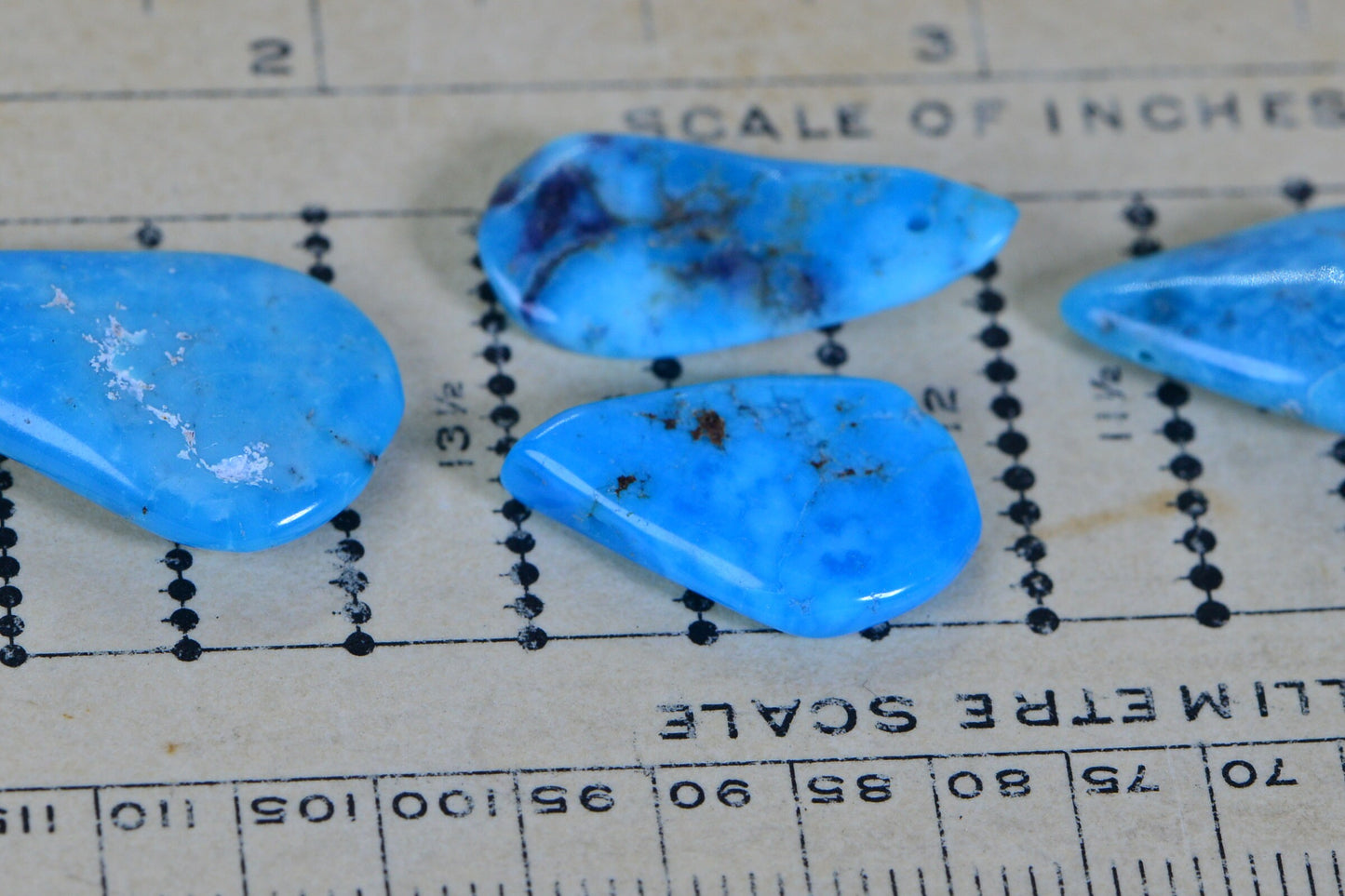 Sleeping Beauty Turquoise Teardrop Beads: Natural Arizona Gemstones