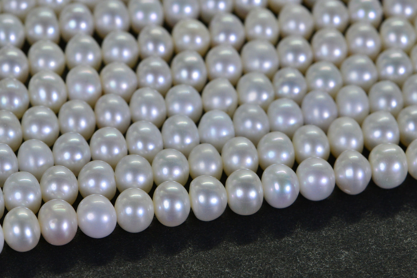 AAA White Freshwater Pearl Strand: 5.5mm Rondelle Beads