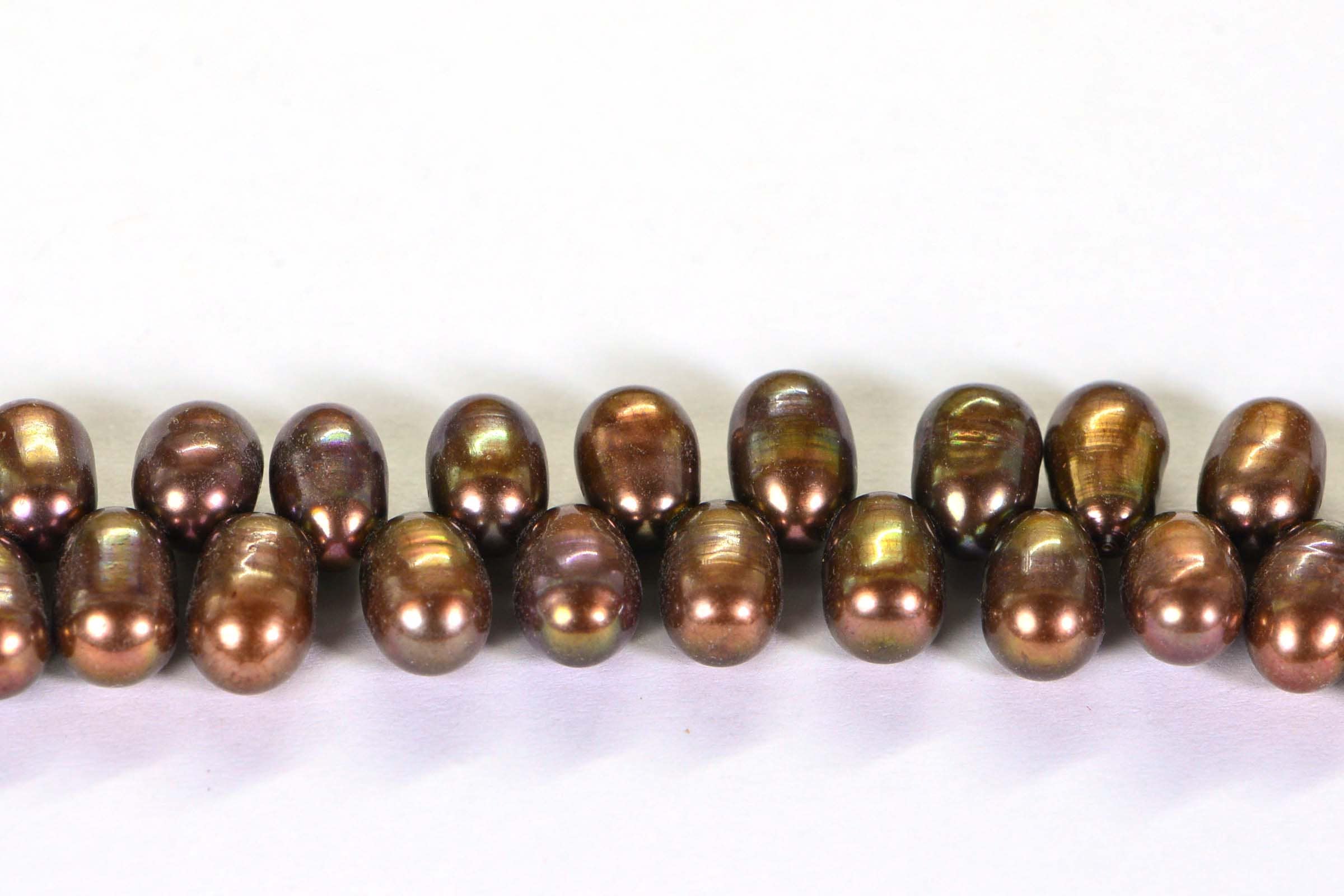 Natural  Freshwater Pearl Oval Drop Beads, 9x6mm, Dark Brown Pearl  Jewelry Making, Bead Supplies