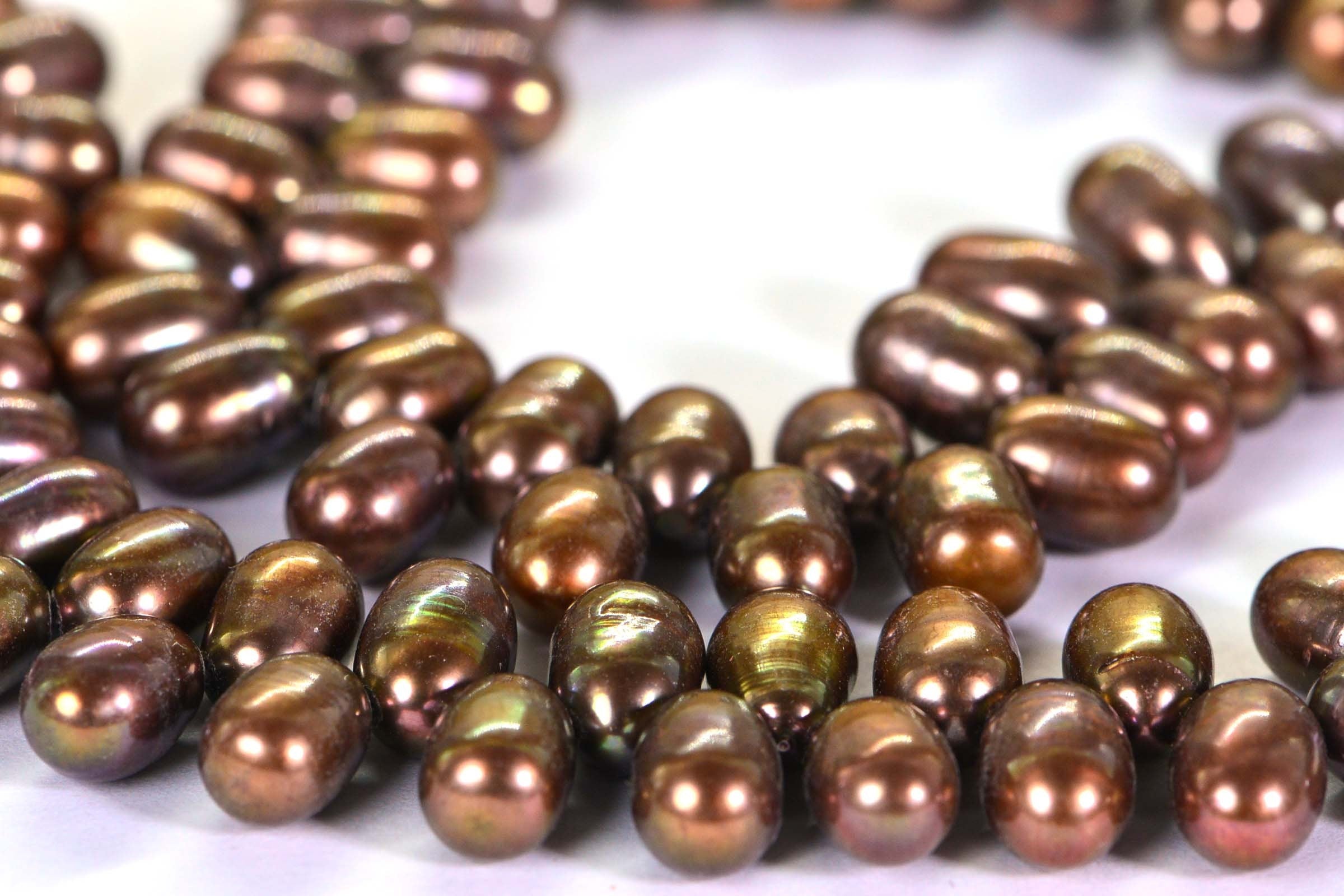 Natural  Freshwater Pearl Oval Drop Beads, 9x6mm, Dark Brown Pearl  Jewelry Making, Bead Supplies
