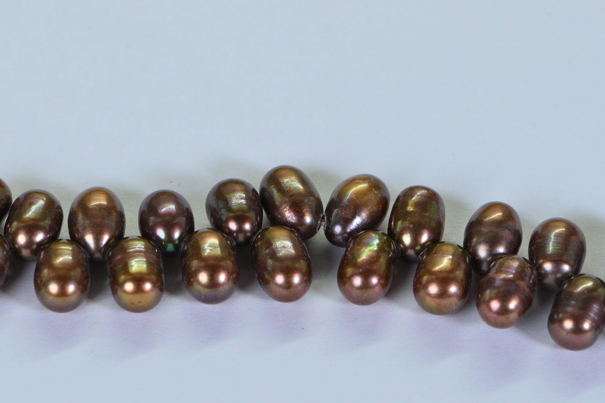 Natural  Freshwater Pearl Oval Drop Beads, 9x6mm, Dark Brown Pearl  Jewelry Making, Bead Supplies