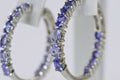 Tanzanite Hoop Earrings: Sterling Silver, December Birthstone