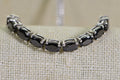 Black Tourmaline Tennis Bracelet: Oval Cut Sterling Silver Bolo Bracelet