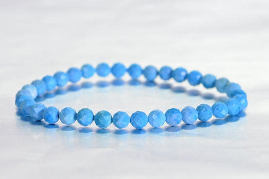Sleeping Beauty Turquoise Bracelet: Faceted Baby Blue Healing Stone