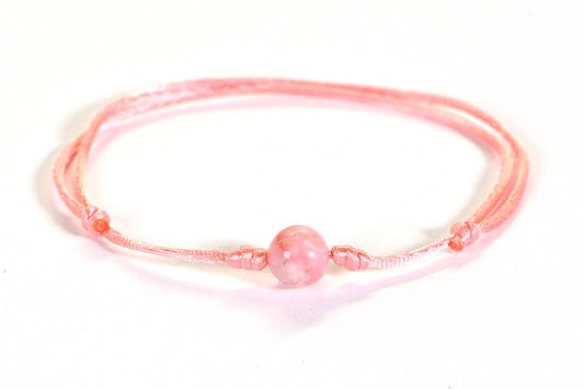 Peruvian Pink Opal Bracelet: Healing Crystal, Calming Meditation, Spiritual Protection