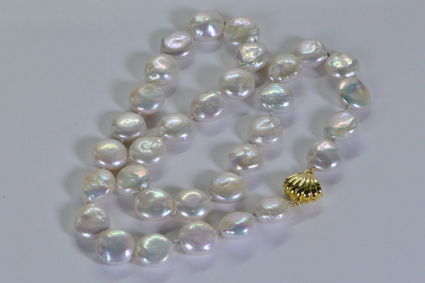 Freshwater Pearl Coin Necklace, AAA Quality Bridal Jewelry