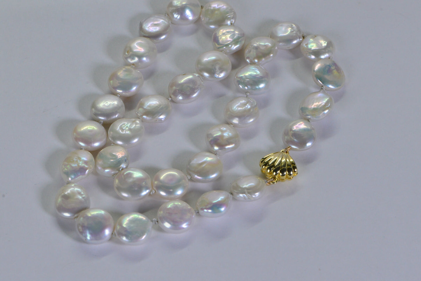 Freshwater Pearl Coin Necklace, AAA Quality Bridal Jewelry