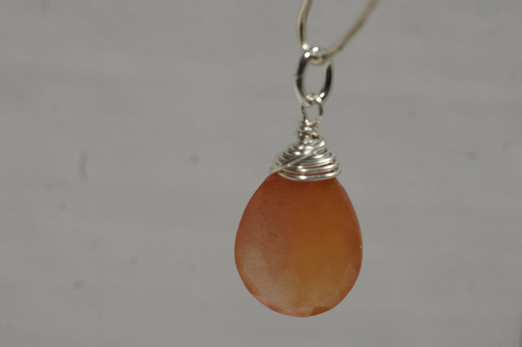 Red Agate Wire Wrapped Pendant,Gemstone Pendant - add a dangles drop