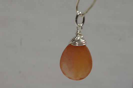 Red Agate Wire Wrapped Pendant,Gemstone Pendant - add a dangles drop