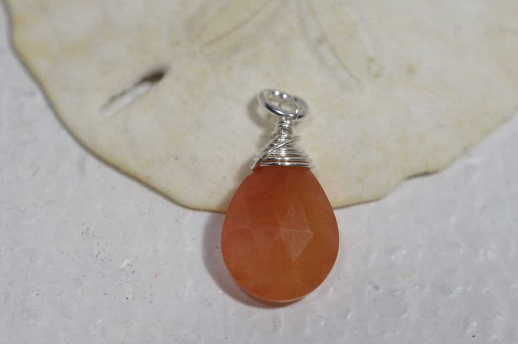 Red Agate Wire Wrapped Pendant,Gemstone Pendant - add a dangles drop