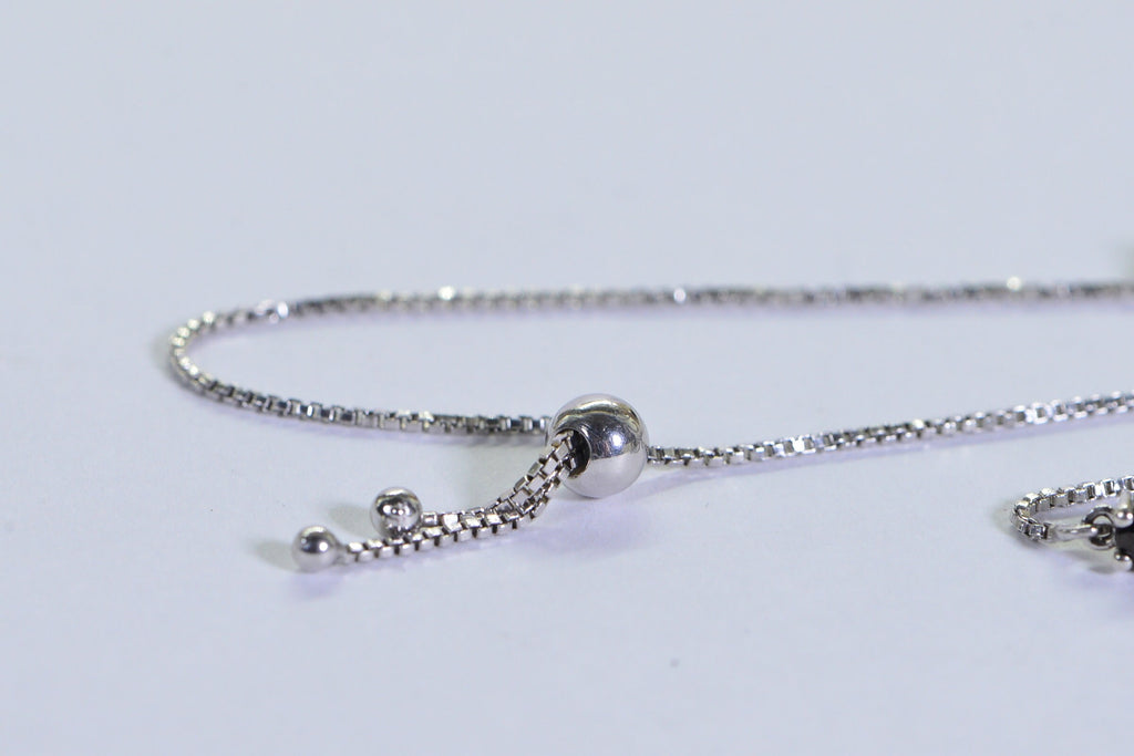 Black Tourmaline Tennis Bracelet: Oval Cut Sterling Silver Bolo Bracelet