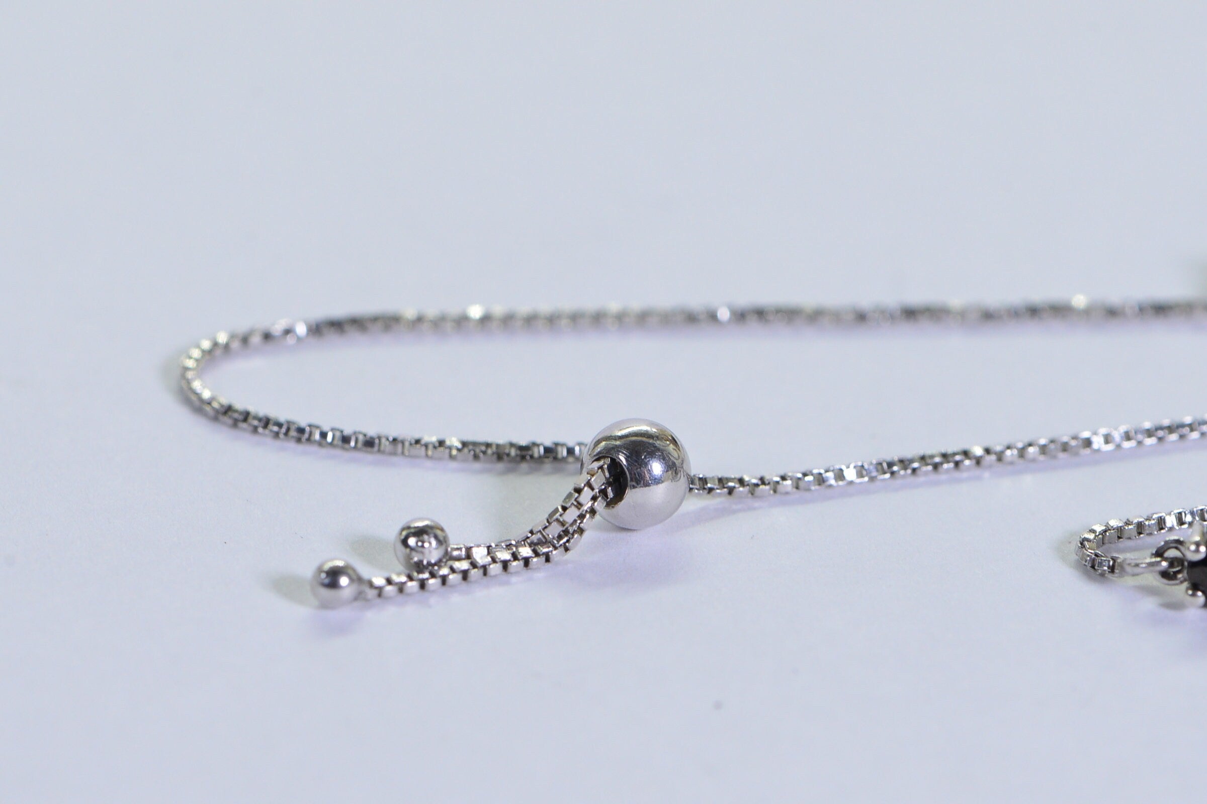 Black Tourmaline Tennis Bracelet: Oval Cut Sterling Silver Bolo Bracelet