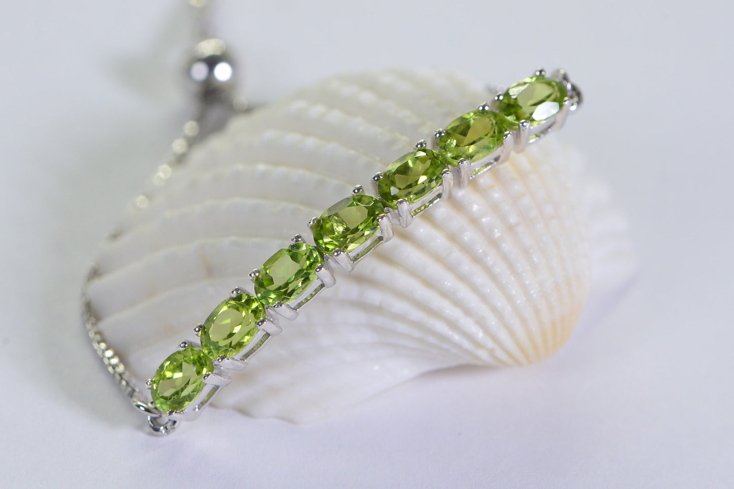 Peridot Bolo Bracelet: Natural Green Crystal Adjustable Bracelet, August Birthstone