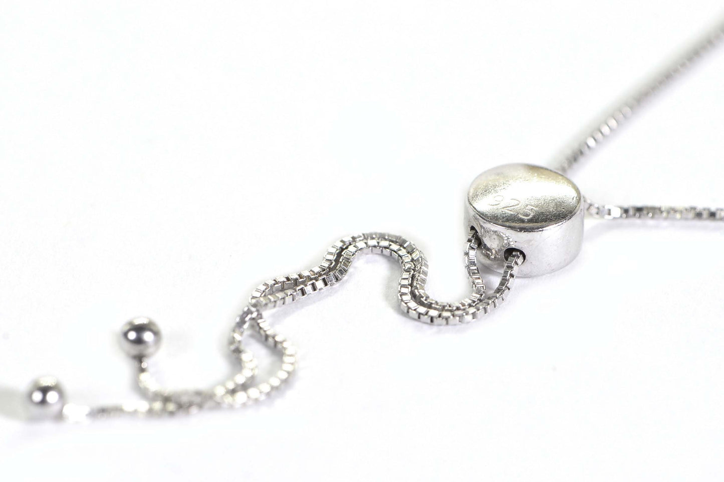 Green Amethyst Sterling Silver Bolo Bracelet: Adjustable Wheat Chain