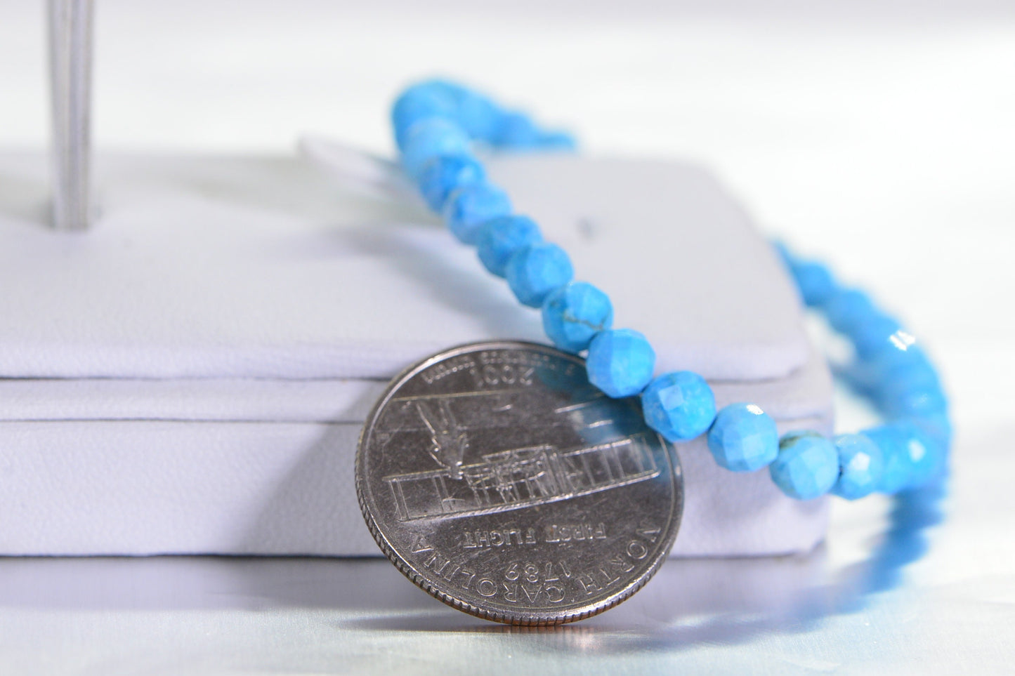 Sleeping Beauty Turquoise Bracelet: Faceted Baby Blue Healing Stone