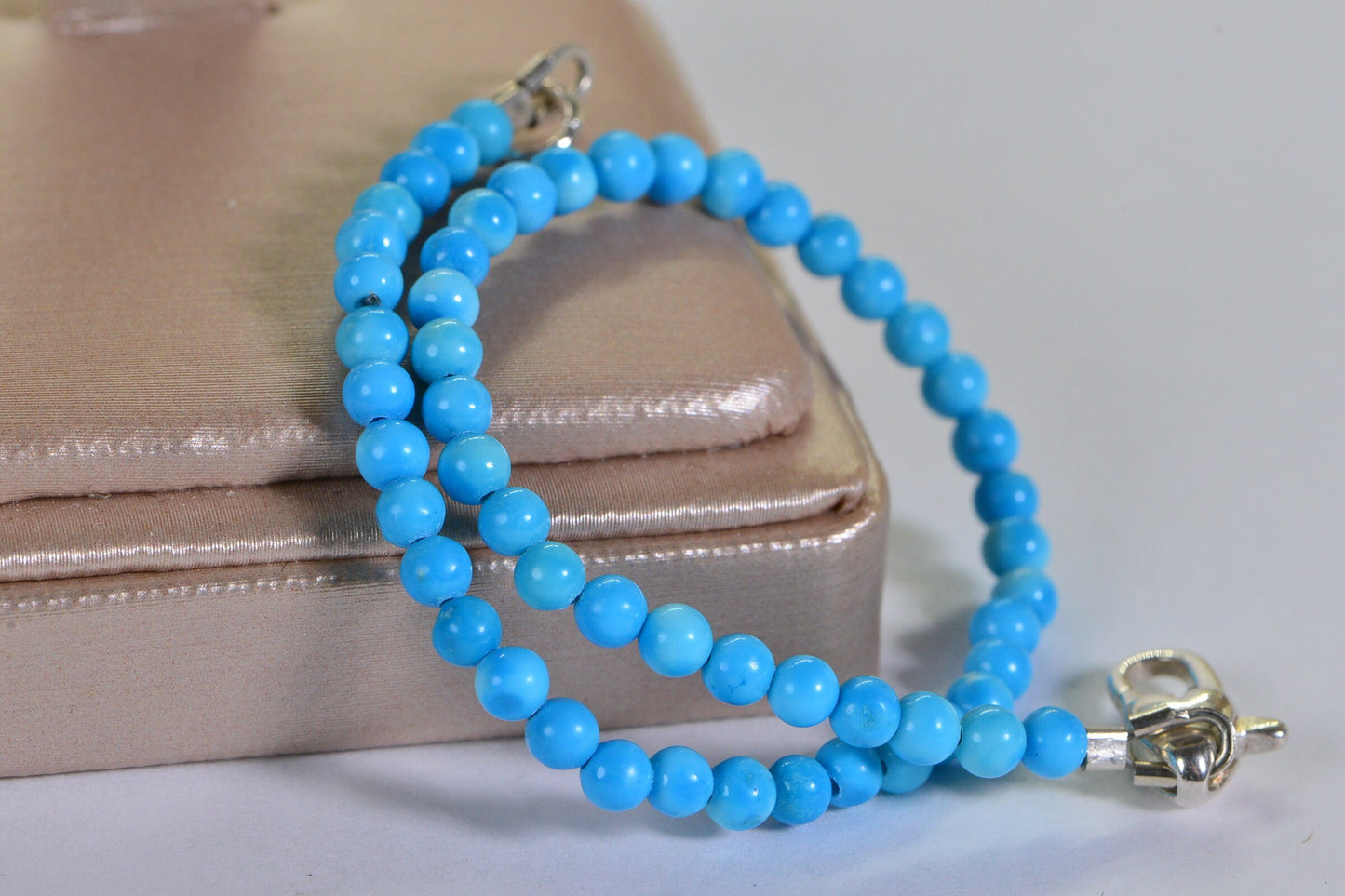 Sleeping Beauty Turquoise Bracelet: 3.5mm Sterling Silver Healing Bracelet