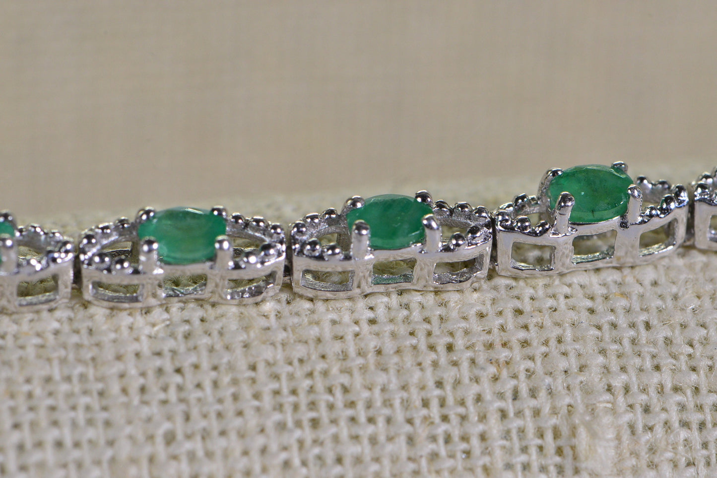Emerald Tennis Bracelet: Natural Colombian Gemstone, Sterling Silver Bolo Style