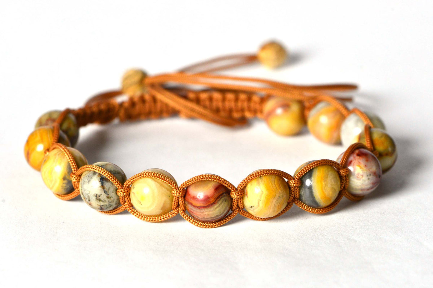 Crazy Lace Agate Shamballa Bracelet: Men's Crystal Healing Bracelet
