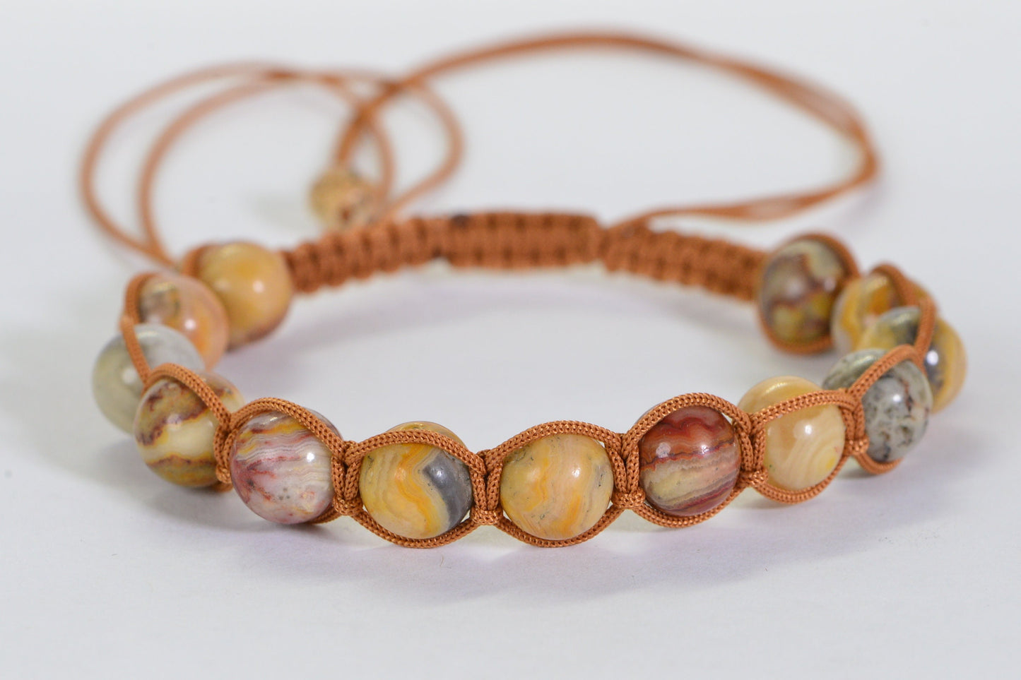 Crazy Lace Agate Shamballa Bracelet: Men's Crystal Healing Bracelet