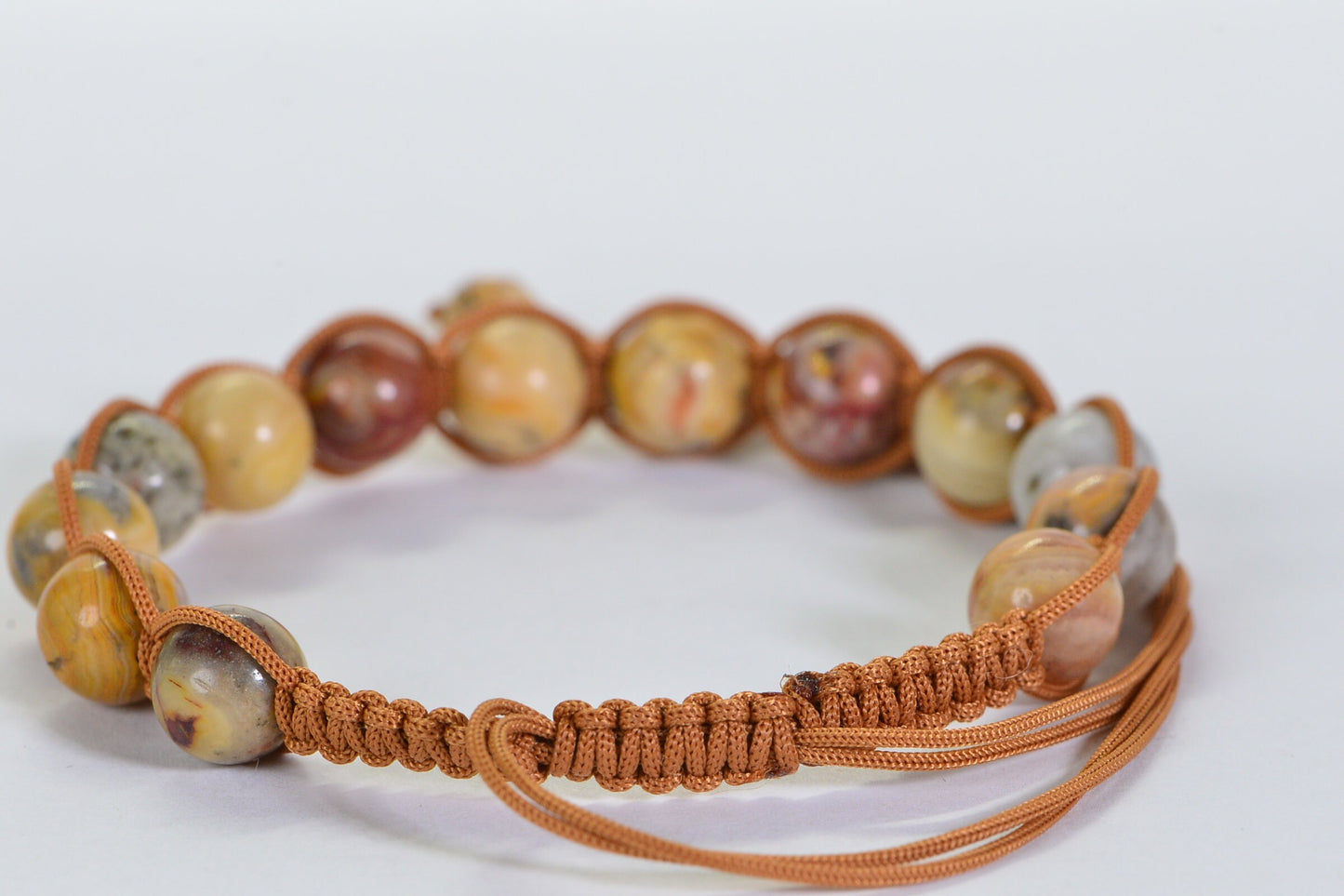 Crazy Lace Agate Shamballa Bracelet: Men's Crystal Healing Bracelet