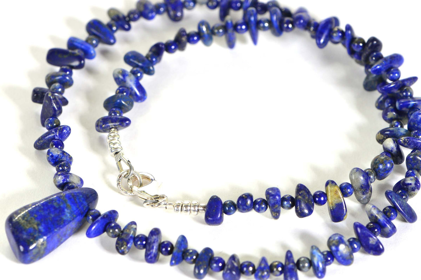 Handcrafted Lapis Lazuli Choker: Sterling Silver Teardrop Pendant