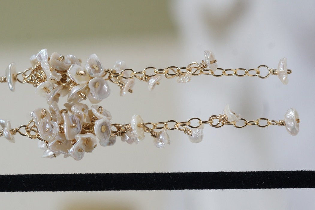 Bridal Keishi Pearl Earrings: 14K Gold Filled Wedding Jewelry