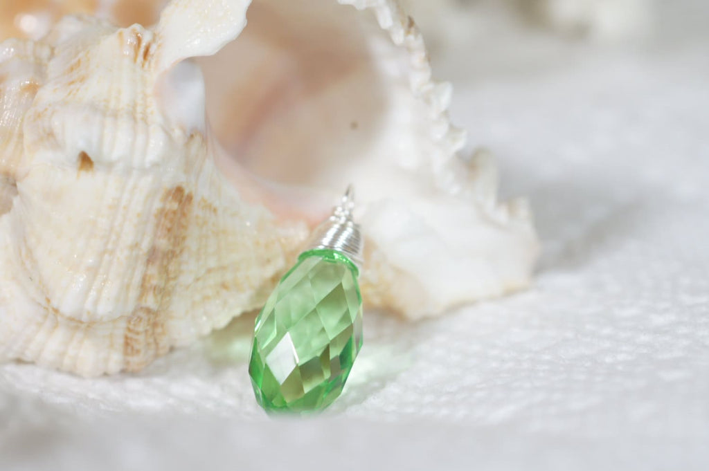 Light Amethyst Teardrop Briolette: Wire Wrapped Charm Pendant