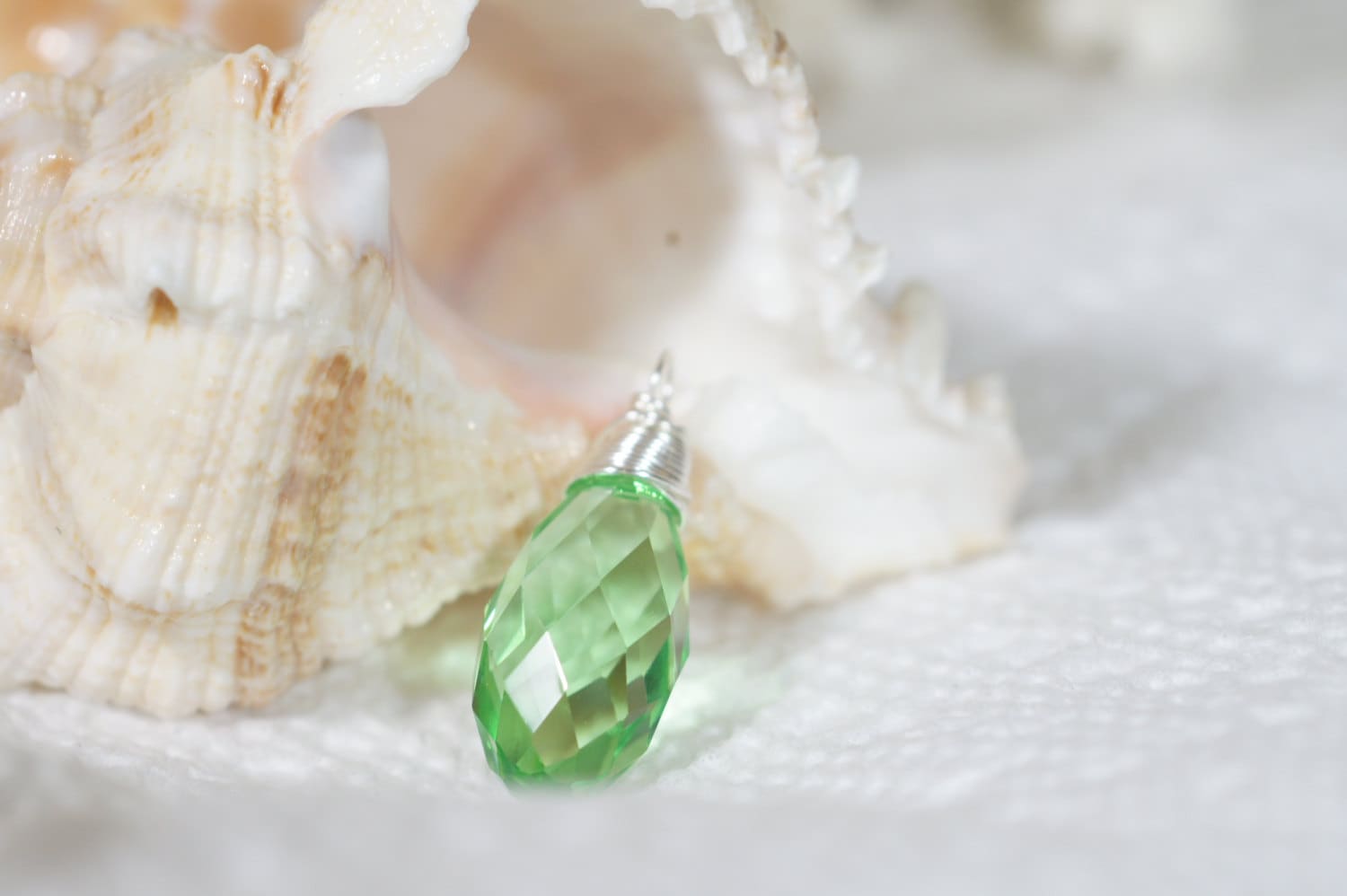 Light Amethyst Teardrop Briolette: Wire Wrapped Charm Pendant