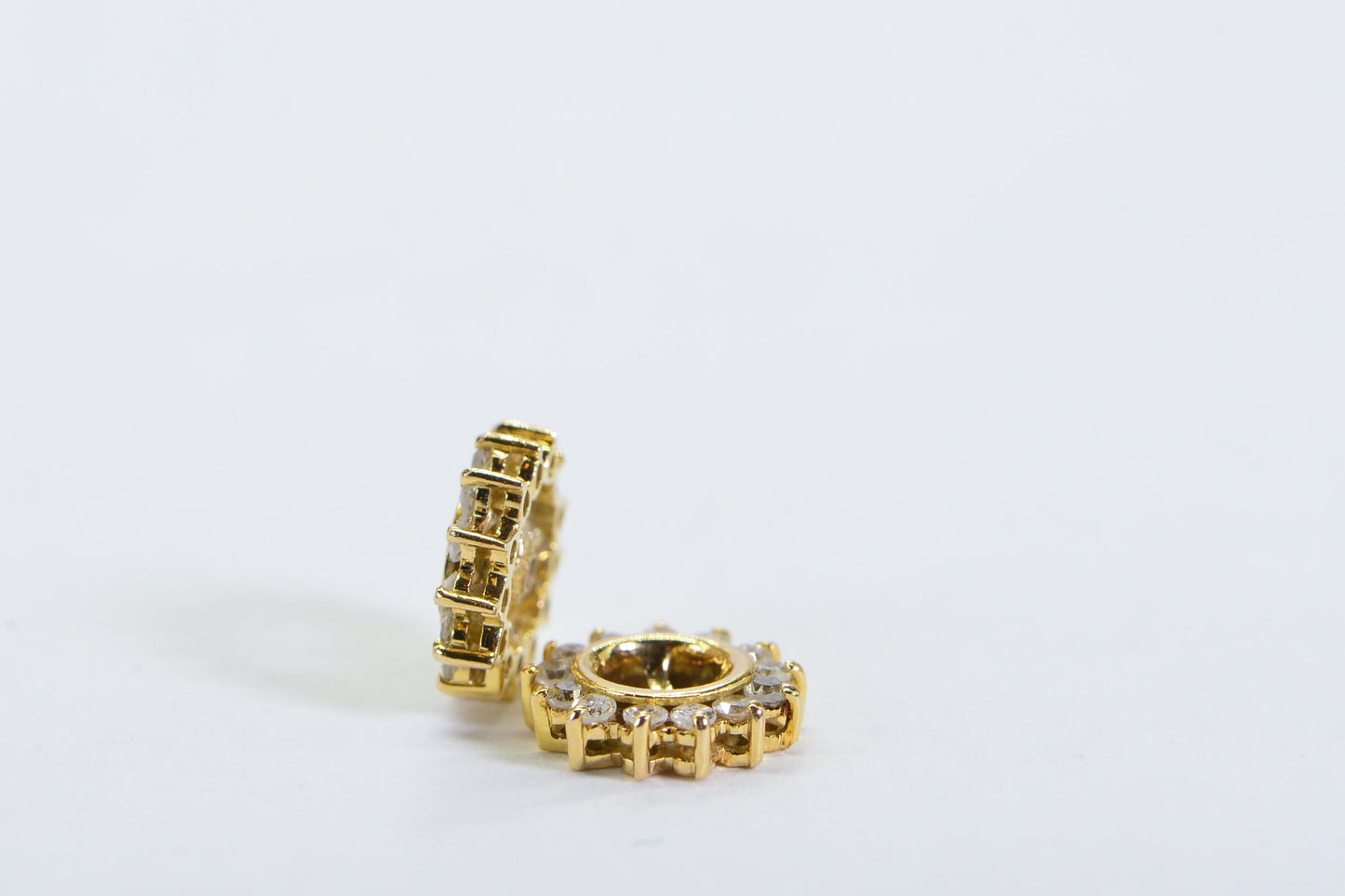 14K Gold Diamond Earring Jackets: 0.67 CTW Halo Enhancers for Studs