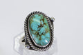 Vintage Kingman Turquoise Ring: Sterling Silver Oval Gemstone, Size 6.25