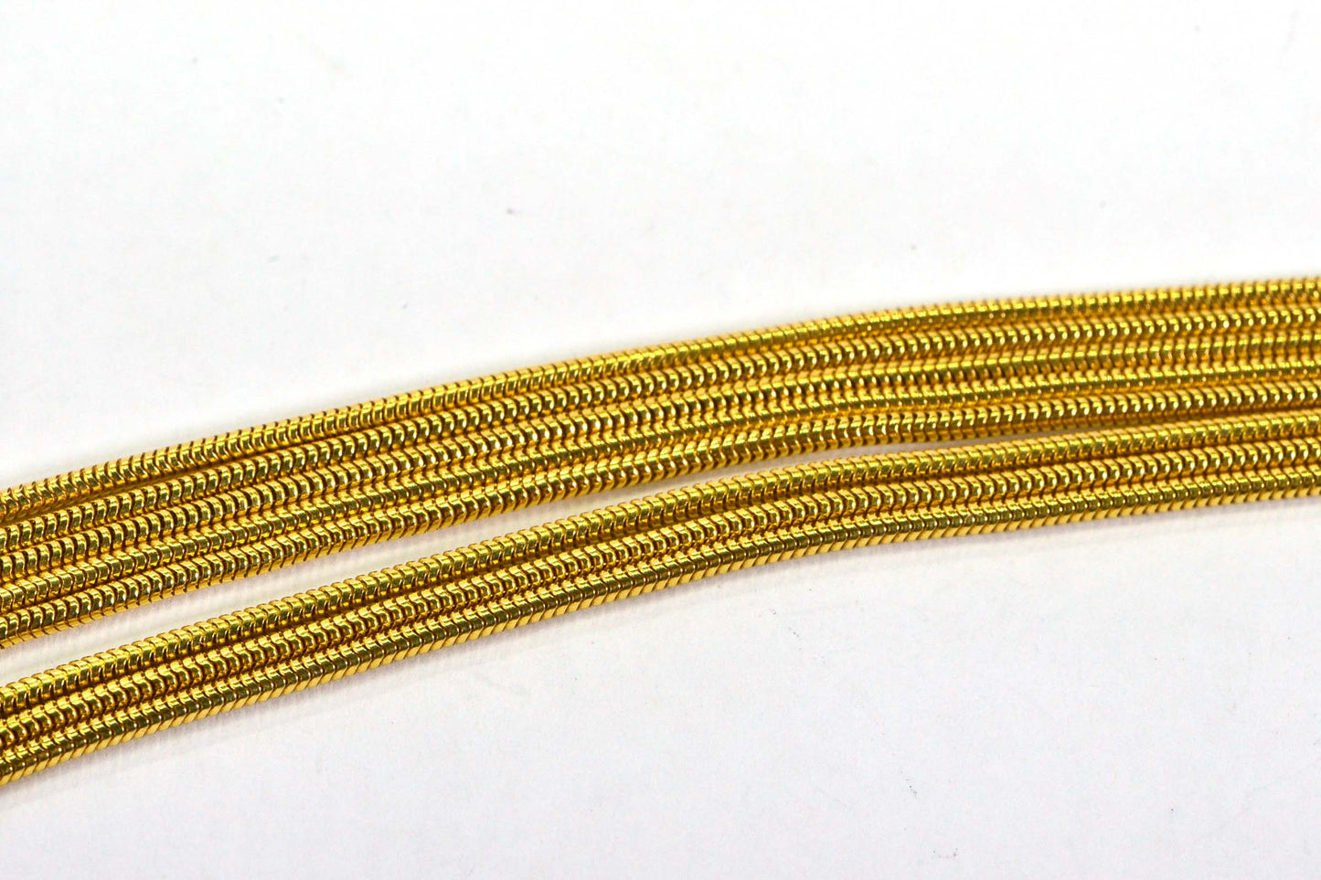 18K Gold Over Sterling Silver Snake Chain: Diamond Cut, 100 Inch