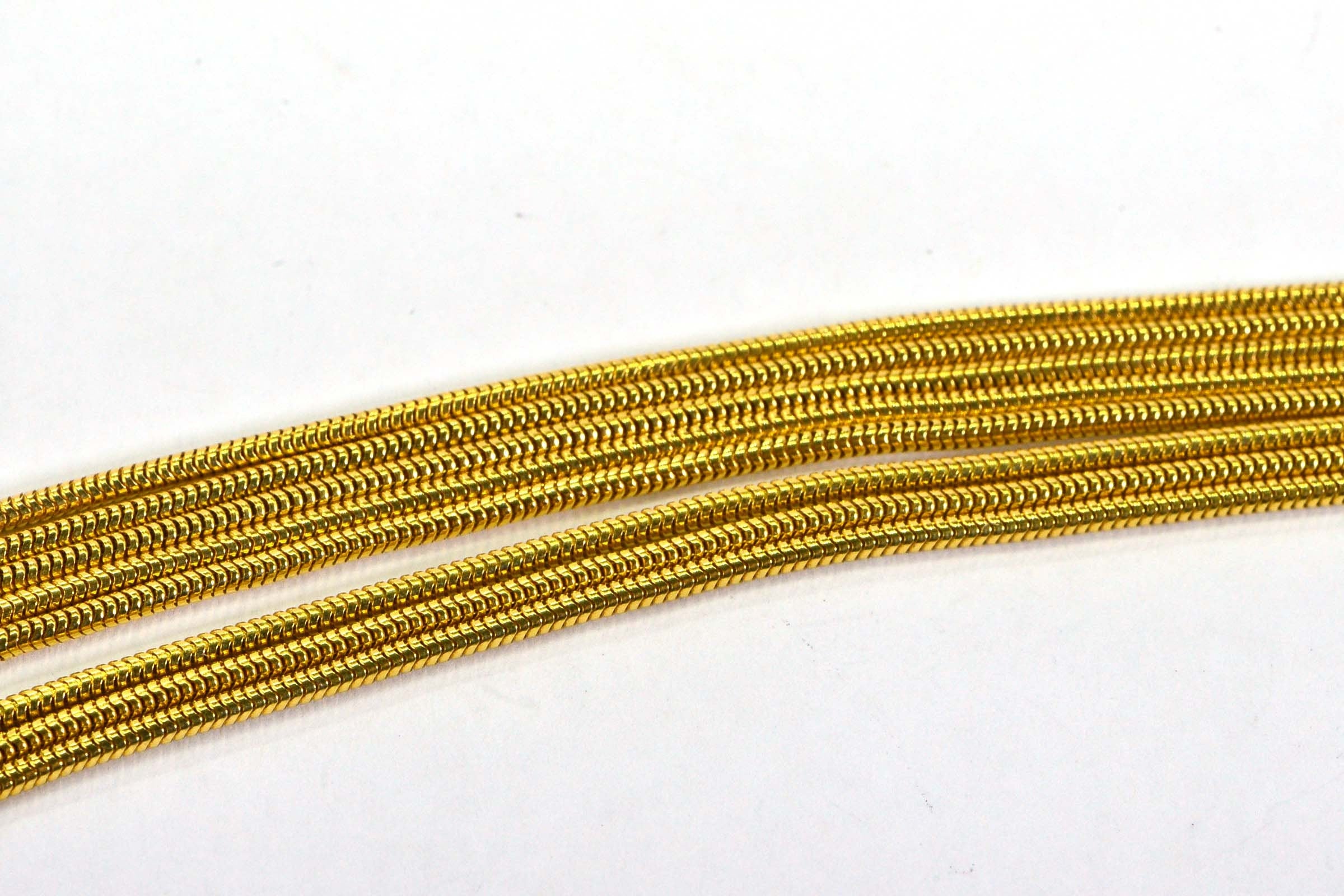 18K Gold Over Sterling Silver Snake Chain: Diamond Cut, 100 Inch
