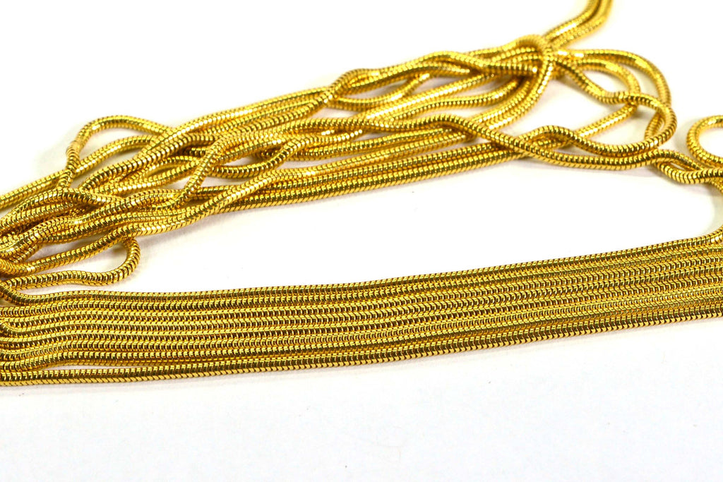 18K Gold Over Sterling Silver Snake Chain: Diamond Cut, 100 Inch