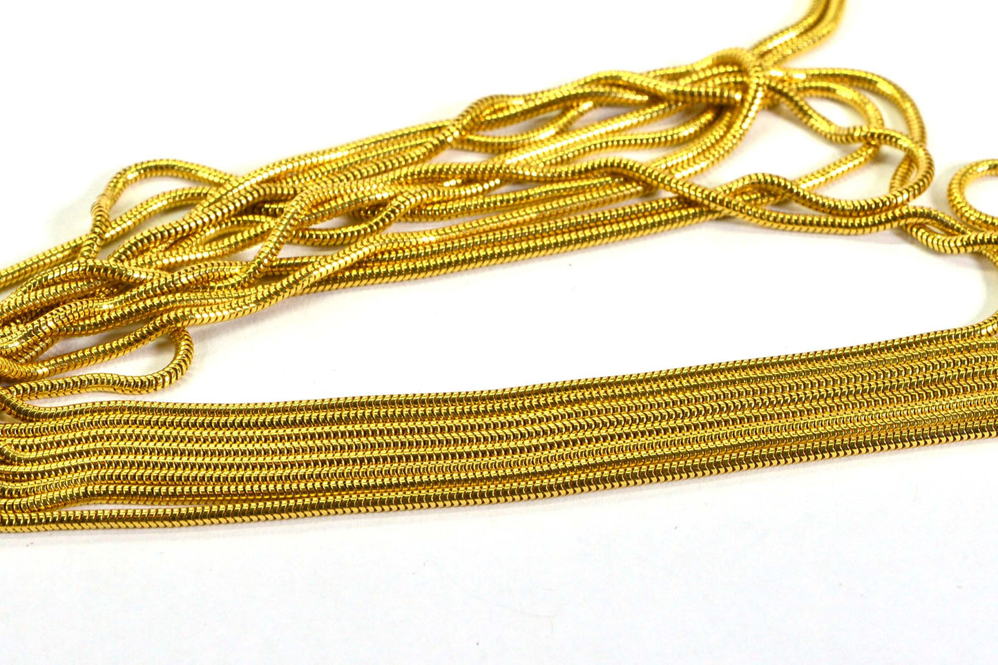18K Gold Over Sterling Silver Snake Chain: Diamond Cut, 100 Inch