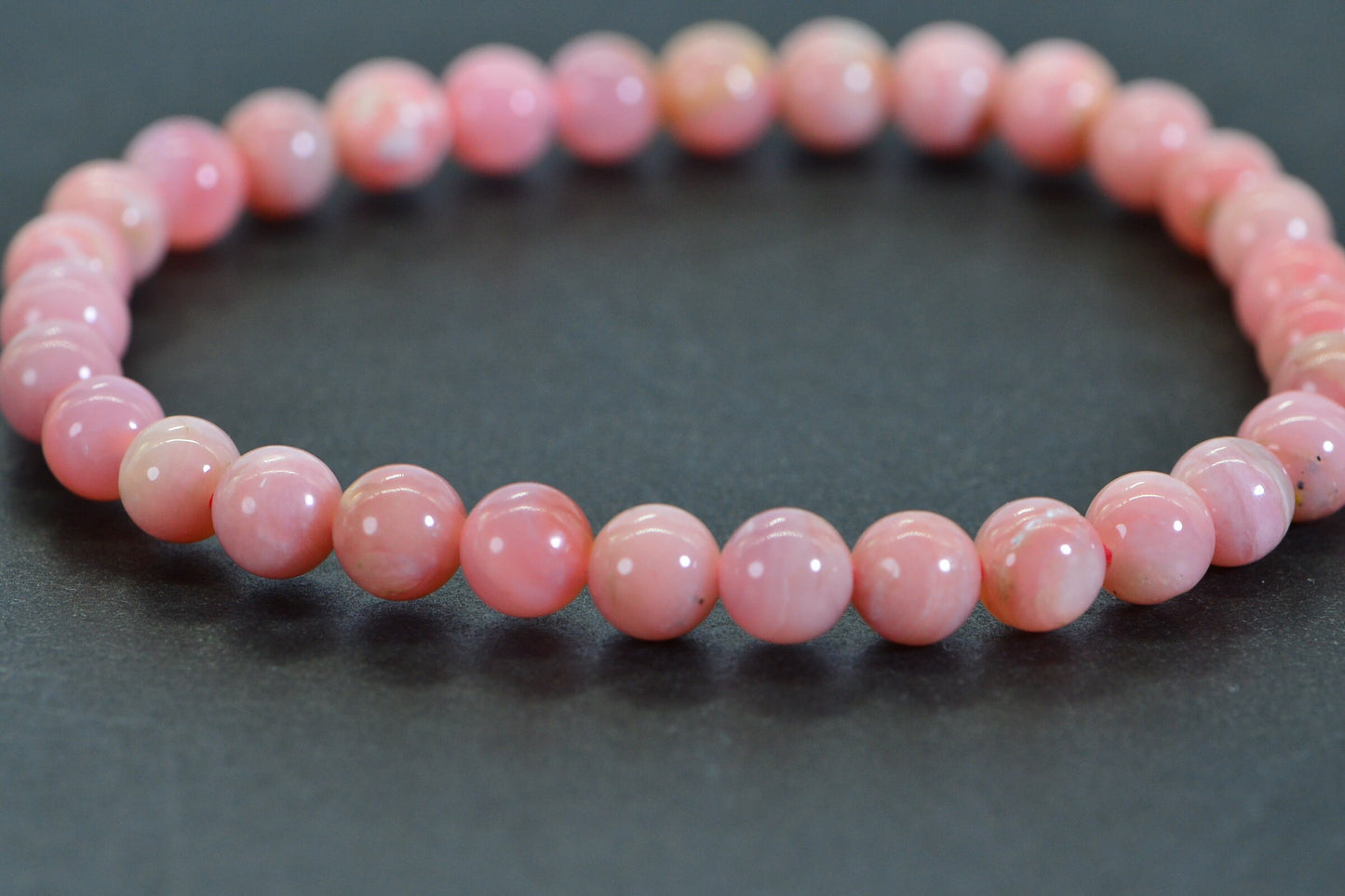 Peruvian Pink Opal Bracelet: Natural Gemstone Healing Crystal