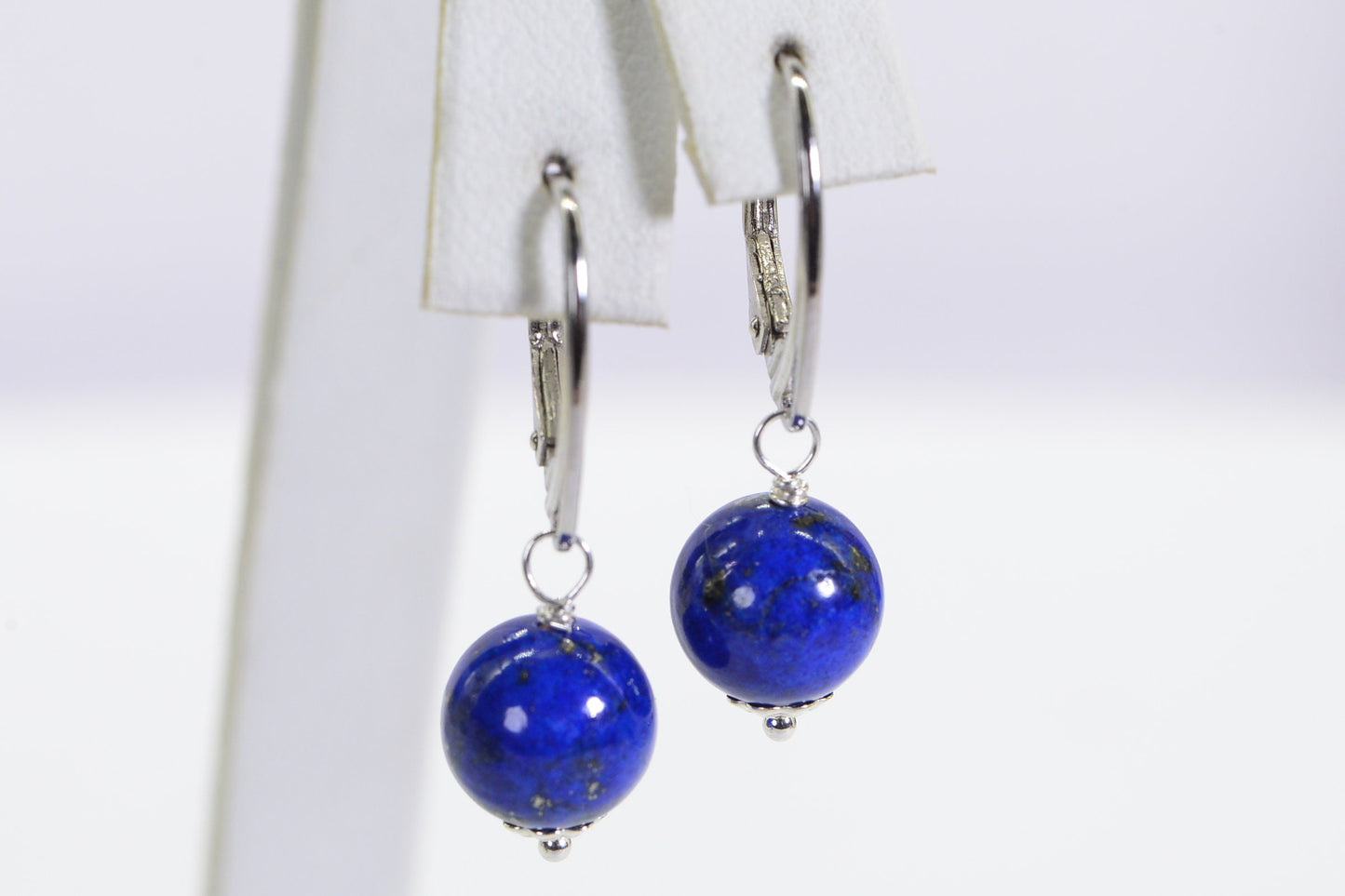 Handmade Lapis Lazuli Sterling Silver Earrings: Natural Gemstone Jewelry