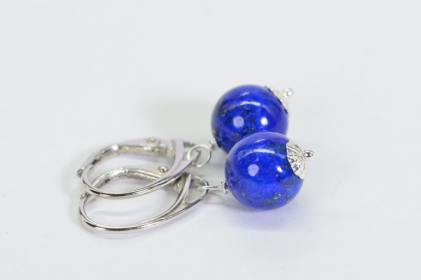 Handmade Lapis Lazuli Sterling Silver Earrings: Natural Gemstone Jewelry