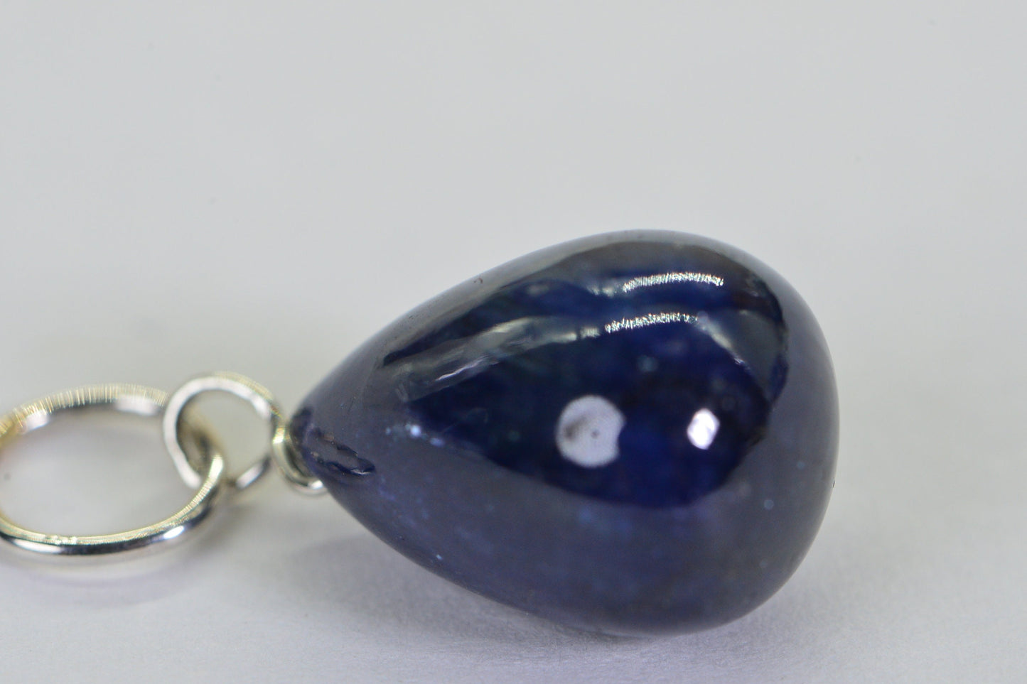 Natural Sapphire Sterling Silver Pendant: Wire Wrapped Birthstone Charm
