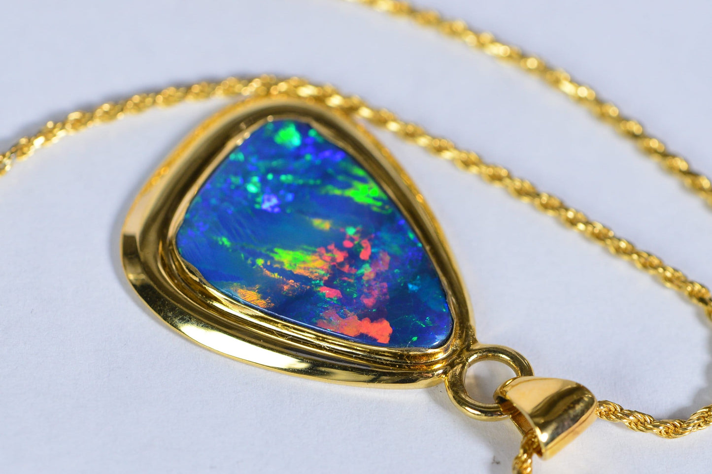 Australian Black Opal Pendant: 24K Gold Vermeil Sterling Silver, October Birthstone