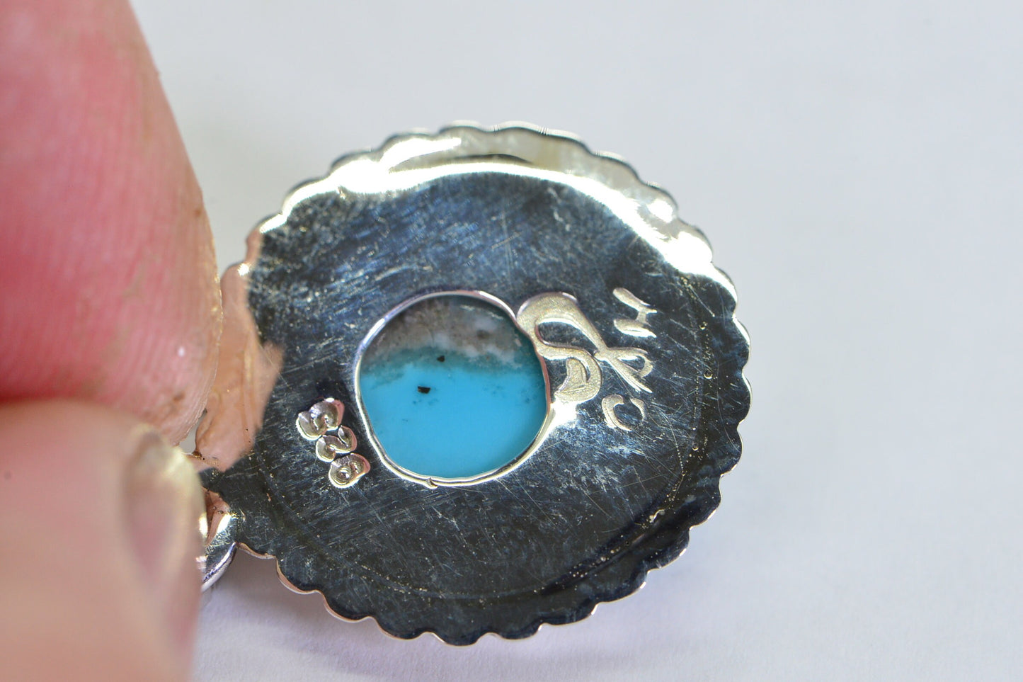 Sleeping Beauty Turquoise Pendant: Sterling Silver Bezel Necklace